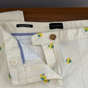 Talbots Relaxed Chinos Pale Yellow w/Lemons Size 8P